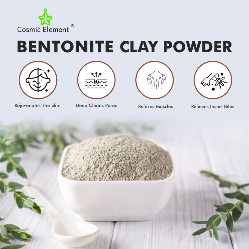 Cosmic Element 100% Pure Calcium Bentonite Clay Powder - Bentonite Clay Food Grade, Vegan, Healing Clay | Skin Care Detox - Deep Pore Cleansing Face & Body Mask for Soft, Smooth, Refreshed Skin | 4 oz - Image 4