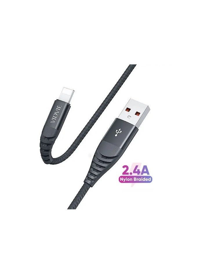 Vidvie Vidvie CB491i Lightning Data Cable 2.4A - 120CM - Black  - Image 1