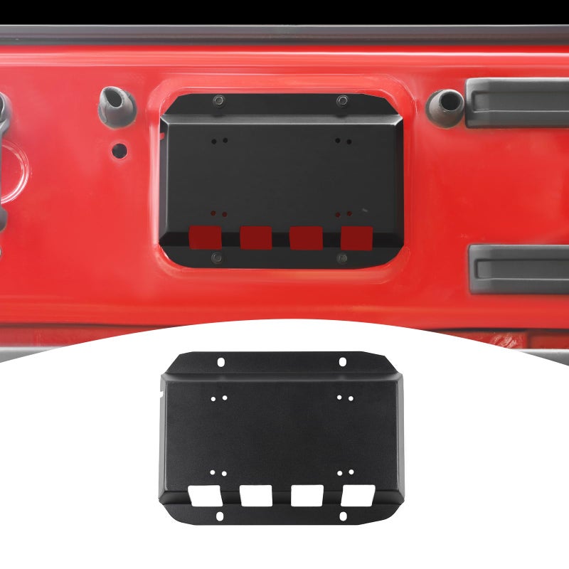 PDKLIN for Wrangler Tailgate Vent Cover License Plate Bracket for Jeep Wrangler JK JKU 20072017 Wrangler JL JLU 2018 up Black Spare Tire Delete Accessories