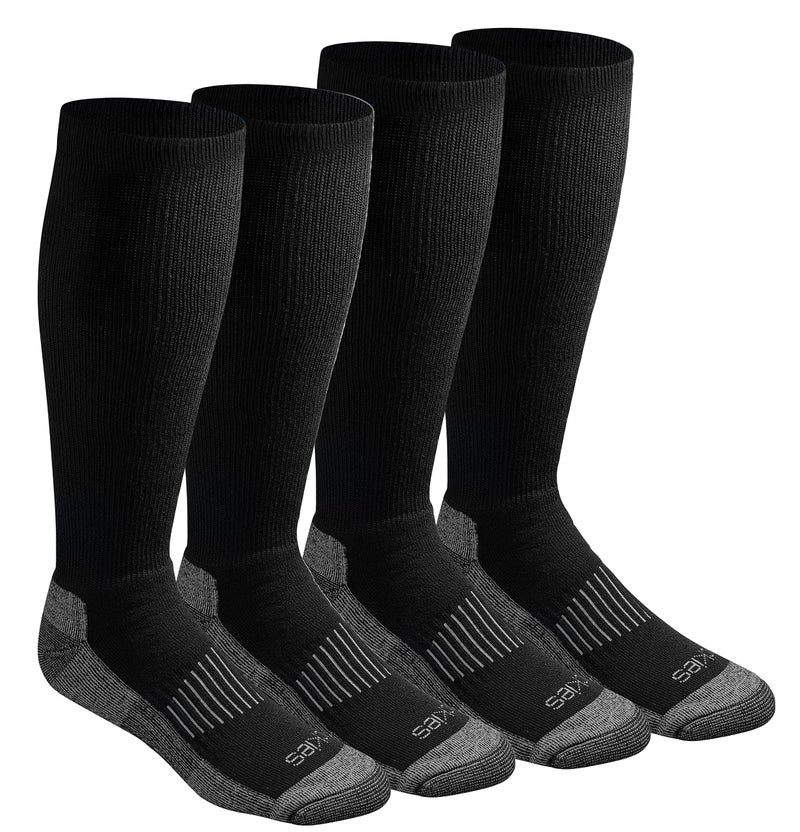 Dickies Mens Light Comfort Compression OverTheCalf Socks Black 4 Pairs Large