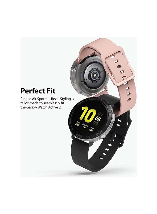 NIBEMINENT Soft TPU Case With Bezel Ring Adhesive Cover For Galaxy Watch Active 2 Matte Clear  - Image 5