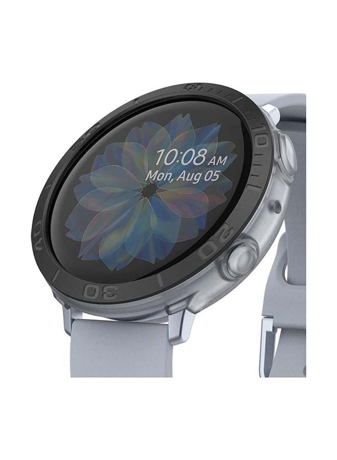 NIBEMINENT Soft TPU Case With Bezel Ring Adhesive Cover For Galaxy Watch Active 2 Matte Clear  - Image 1