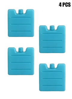 Ice blocks Ice Packs for Lunch Boxes Cooler Ice Packs Long Lasting Lunch Ice Packs Slim Reusable Cool Packs for Cooler Freezer Ice Packs Stackable Square Design Blue 70ml (Set of 4)