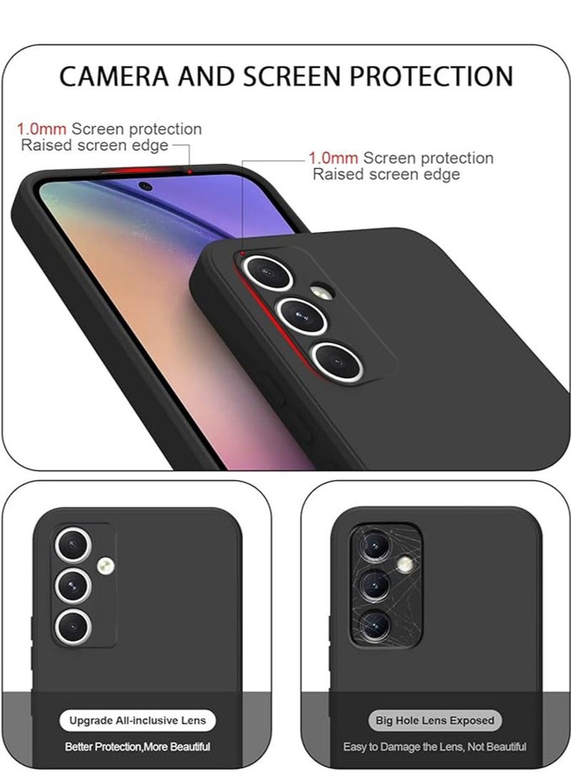 Soft Silicone Cases for Samsung Galaxy A55 5G 6.6-Inch,【Military Grade Drop Protection】 【Anti-Scratch Microfiber Lining】 Shockproof Slim Cover for Samsung Galaxy A55（Black） - Image 2