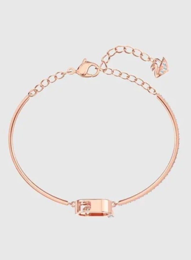 Rose Gold Plated Stone Studded Oval Pave Bracelet - Image 2