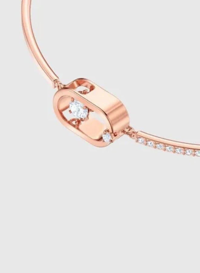 Rose Gold Plated Stone Studded Oval Pave Bracelet - Image 3