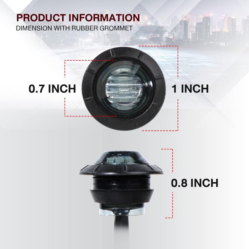TMH 10 Pcs 3/4" Inch Mount Smoked Lens Red LED Clearance Markers - Image 4