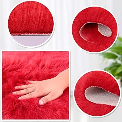 Zyomatiq Love Heart Shape Plush Carpet Living Room Bedroom Modern Traditional Carpet Heart Entrance Door Mats Rug Home Sofa Carpet 40 x 50cmRed - Image 5