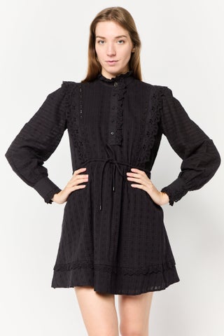 Women Textured Laced Mini Dress, Black - pzsku/Z2BAC9FF81F787223340EZ/45/1747577624/cc386a05-562a-465e-a7a9-d6b42e38c263