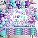 Avezano 321 PCS Mermaid Birthday Party Supplies Includes Disposable Paper Plates Cups Napkins Tablecloth Banner Balloon Arch Kit for Girls Women Mermaid Party Decorations Serves 24 - Image 3