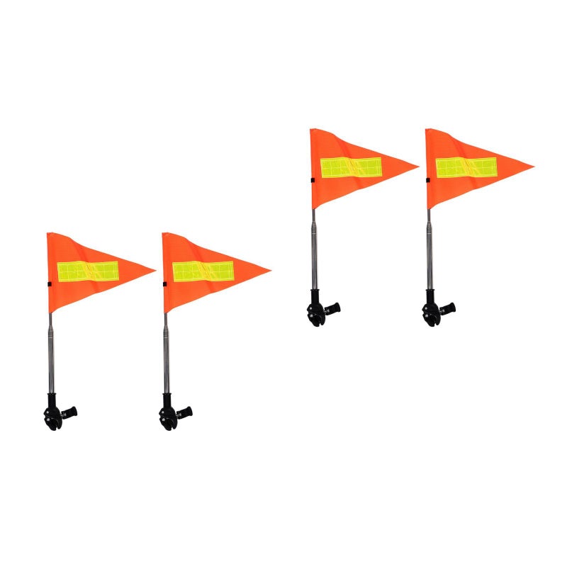 4 pcs Golf Cart Flag: Golf Cart Flag Pole - Telescopic Safety Triangle pennant With Reflective Design And Adjustable Pole - High Visibility For Wheelchairs - Image 1
