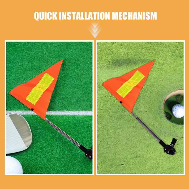 4 pcs Golf Cart Flag: Golf Cart Flag Pole - Telescopic Safety Triangle pennant With Reflective Design And Adjustable Pole - High Visibility For Wheelchairs - Image 4
