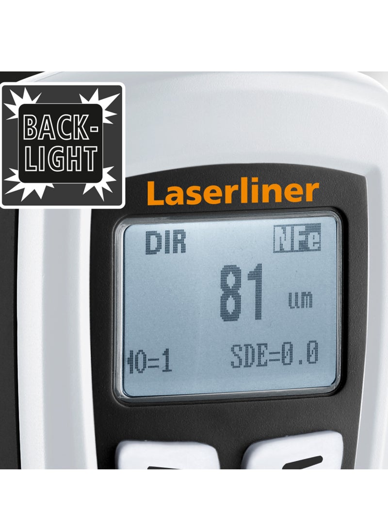 Laserliner - Laserliner Paint Thickness Gauge Digital Coating Thickness Tester for Automotive Depth Meter Gauge for Cars and Industrial Measurement, Fe/Nfe Probe, Range 0~1250um, Auto Digital Calibration, 082.150A - Image 1