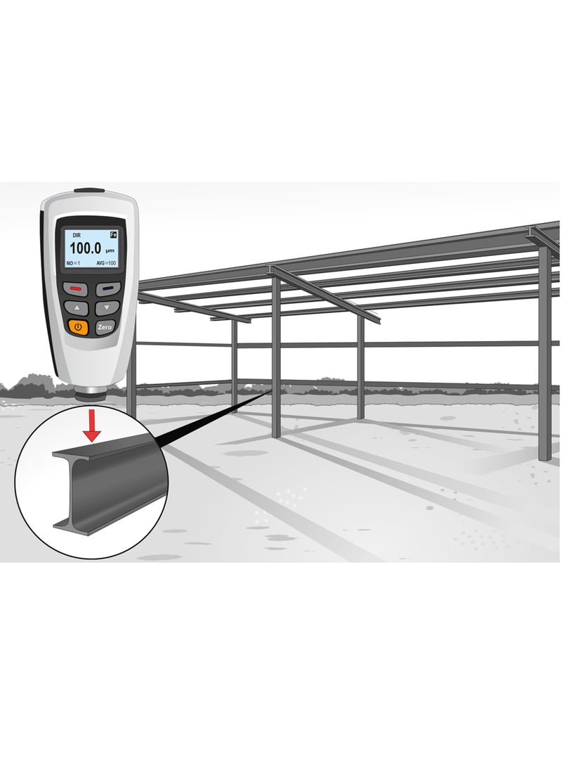Laserliner - Laserliner Paint Thickness Gauge Digital Coating Thickness Tester for Automotive Depth Meter Gauge for Cars and Industrial Measurement, Fe/Nfe Probe, Range 0~1250um, Auto Digital Calibration, 082.150A - Image 1