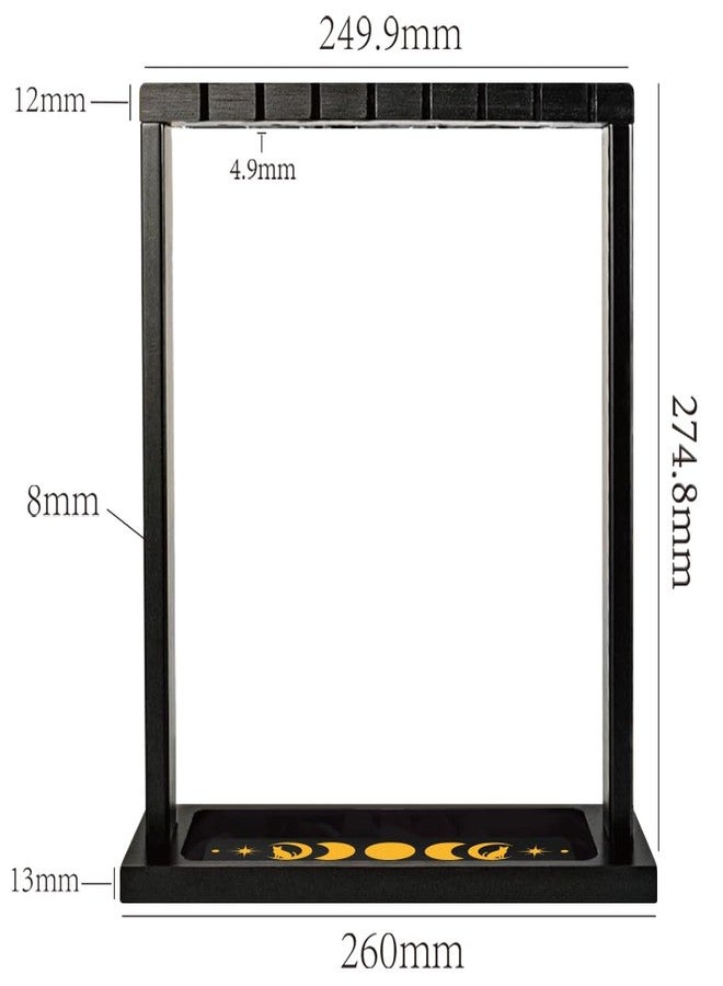 BEUNITONE Wooden Pendulum Crystal Display Holder Wood Pendulum Display Stand Moon Phase and Cat Witch Organiser for Incense Necklace Stone - Image 2