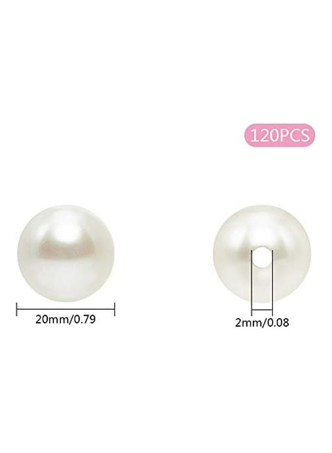 120 قطعة من خرز الأكريليك اللؤلؤ المقلد، 20 مم - Image 3