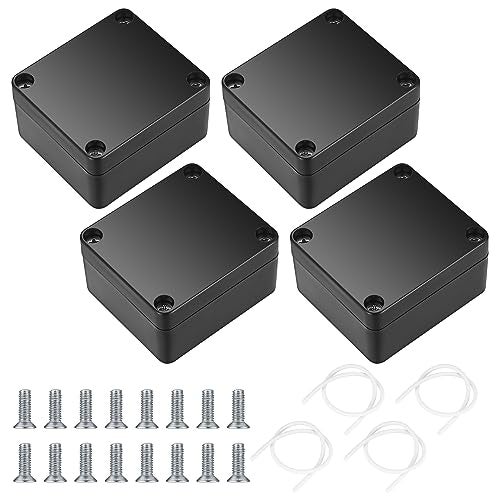 Fulushouxi Project Box, 4 Pcs Electrical Junction Box, IP65 Waterproof Electrical Project Case, ABS Plastic Dustproof Outdoor Electrical Boxes, Electronic Junction Box Power Enclosure, 2.5x2.3x1.4 inch (A) - Image 1