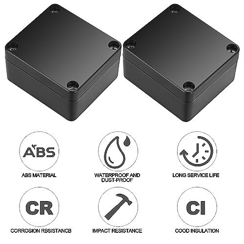 Fulushouxi Project Box, 4 Pcs Electrical Junction Box, IP65 Waterproof Electrical Project Case, ABS Plastic Dustproof Outdoor Electrical Boxes, Electronic Junction Box Power Enclosure, 2.5x2.3x1.4 inch (A) - Image 4