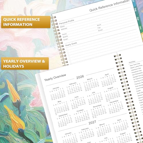 Lortarl Planner 2026-2027 - Academic Planner 2026-2027 Weekly and Monthly from July 2026 to June 2027, 9" x 11", Weekly Monthly Calendar with Inner Pocket, Colorful Coated Tabs - Image 4