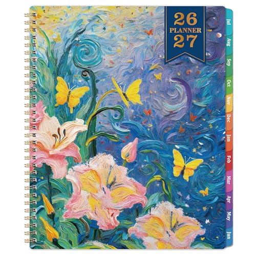 Lortarl Planner 2026-2027 - Academic Planner 2026-2027 Weekly and Monthly from July 2026 to June 2027, 9" x 11", Weekly Monthly Calendar with Inner Pocket, Colorful Coated Tabs - Image 1