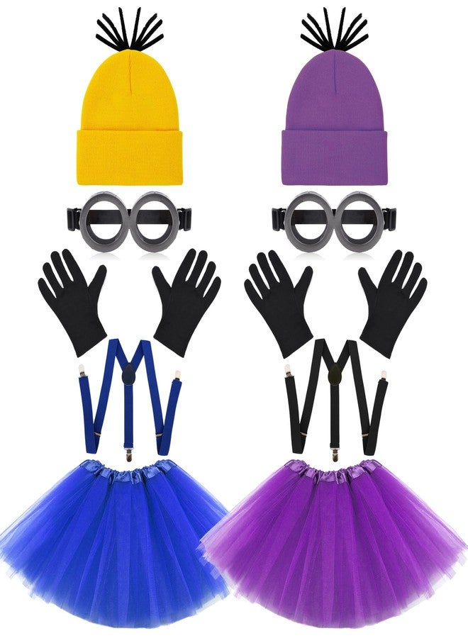 PIIDUOO Halloween Costumes Accessories for Adults Women - Yellow & Purple Duo Halloween Costume Party Cosplay Set - Matching Costumes for Teen Girls Friends - Image 1