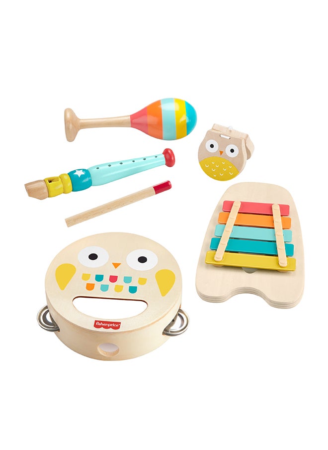 Fisher-Price ​Toddler Wooden Musical Instruments Gift Set with Toy Animals, 6 Wood Pieces for Kids Ages 2+ Years  - Image 3