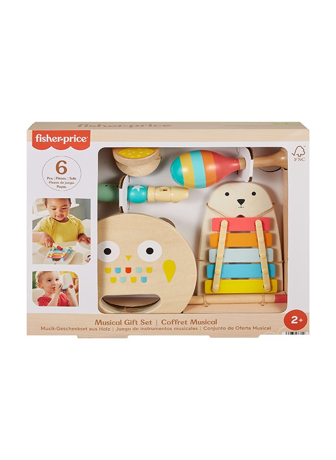 Fisher-Price ​Toddler Wooden Musical Instruments Gift Set with Toy Animals, 6 Wood Pieces for Kids Ages 2+ Years  - Image 2