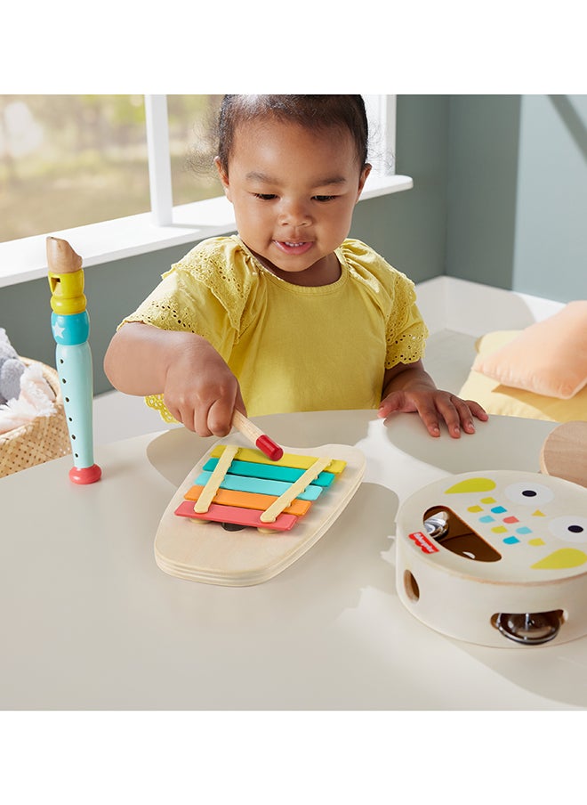 Fisher-Price ​Toddler Wooden Musical Instruments Gift Set with Toy Animals, 6 Wood Pieces for Kids Ages 2+ Years  - Image 5