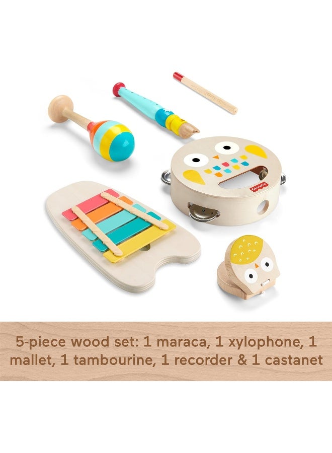 Fisher-Price ​Toddler Wooden Musical Instruments Gift Set With Toy Animals, 6 Wood Pieces For Kids Ages 2+ Years  - Image 5