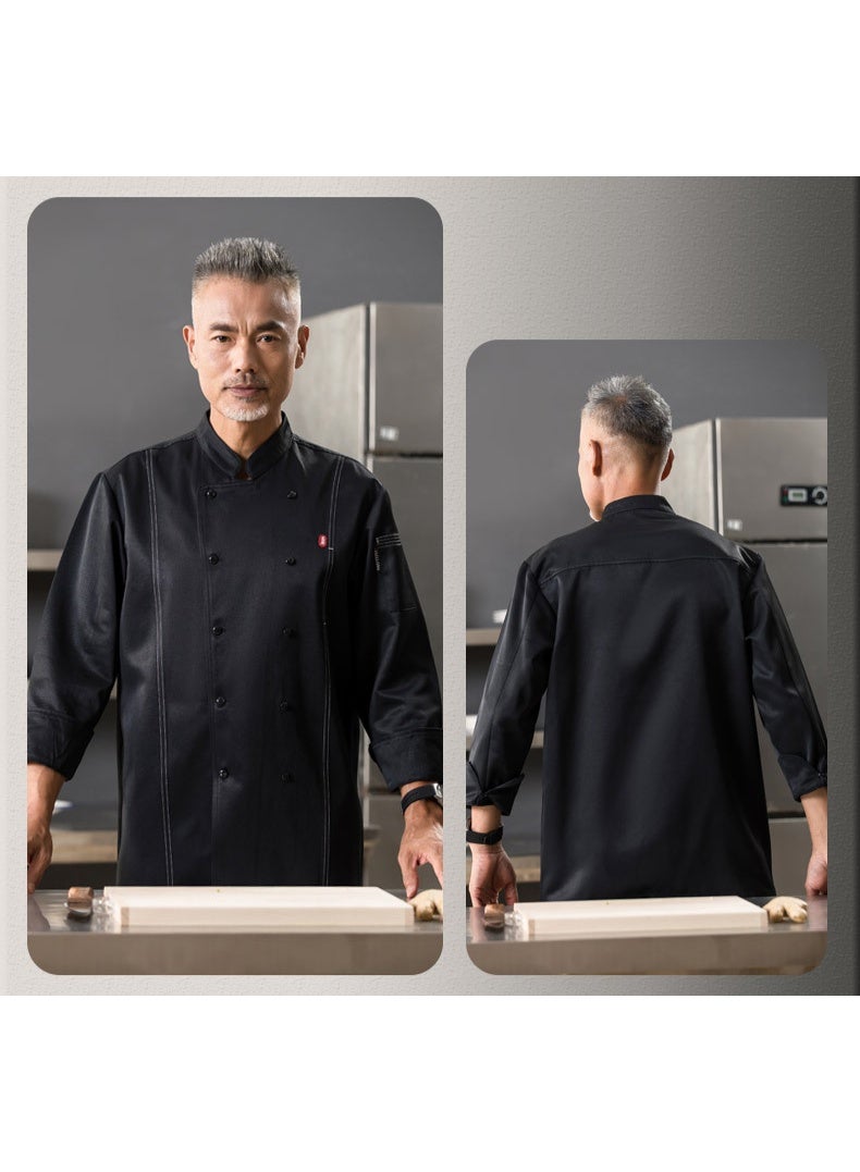 PINKSAMA Chef Uniform Suitable For Hotel Western Restaurant Apron Suit Long Sleeves - Image 4