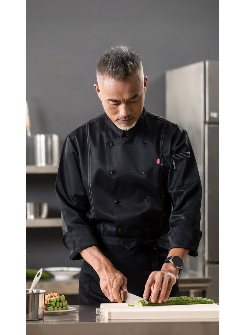 PINKSAMA Chef Uniform Suitable For Hotel Western Restaurant Apron Suit Long Sleeves - Image 2