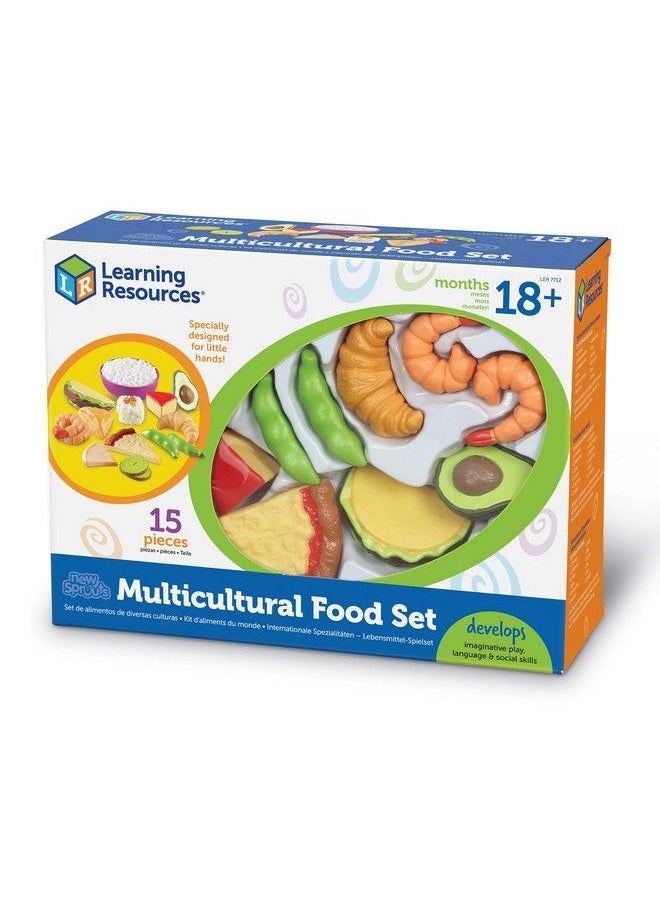 Learning Resources - New Sprouts Multicultural Play Food Set 15 Pieces Ages 18+ Months Pretend Play Food For Toddlers Preschool Learning Toys Kitchen Play Toys For Kids - Image 1