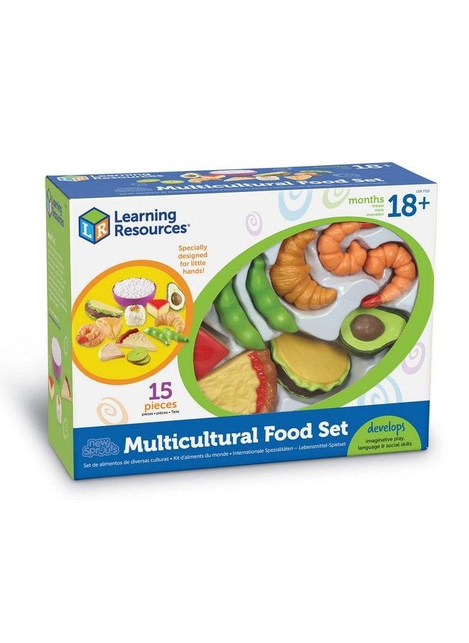 Learning Resources - New Sprouts Multicultural Play Food Set 15 Pieces Ages 18+ Months Pretend Play Food For Toddlers Preschool Learning Toys Kitchen Play Toys For Kids - Image 1