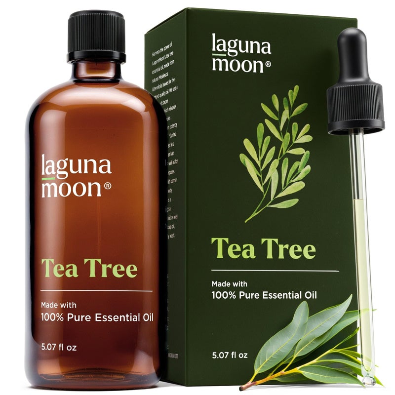 Lagunamoon Australian Tea Tree Essential Oil (150ml) - XXL Bottle with Drops for Candle Making Scents and Cleaning Products - Fragrance Oil for Aromatherapy, Relaxation, Diffusers, Yoga, Home Care - Image 1