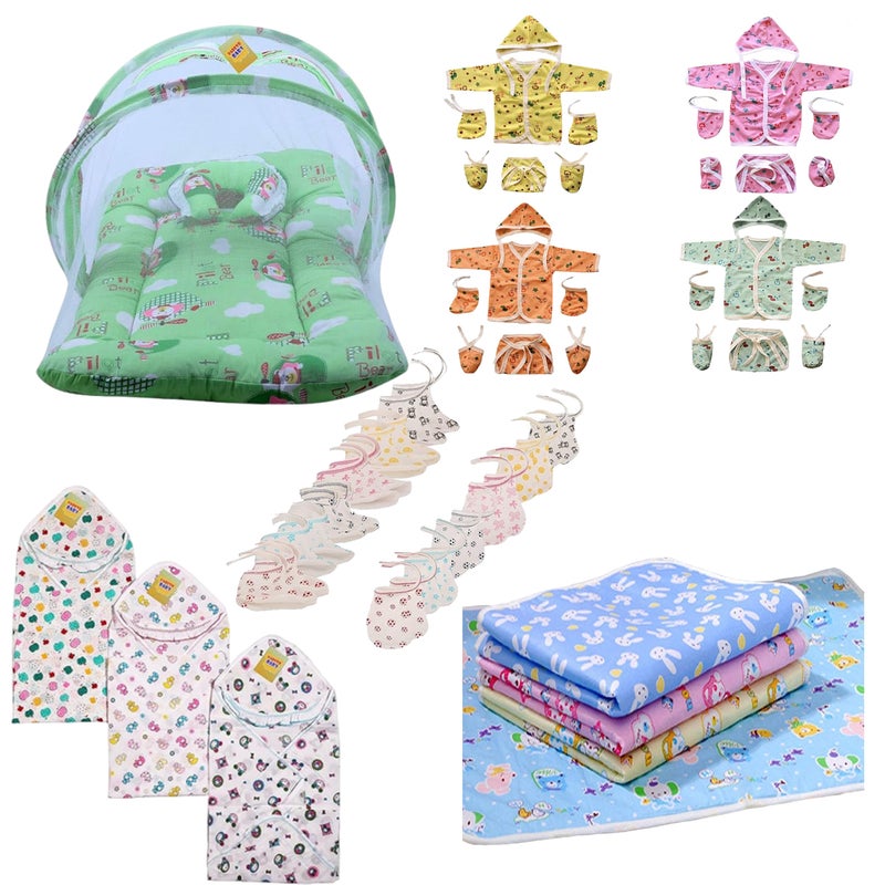 Infantbond 40 In 1 Baby Products All New Born Combo|Gift Set|Essentials|Hospital Kit|Clothes|Maternity Essentials|Infant Essentials|Baby Shower|Complete Daily Items Combo(0-6 Months) (Green Bear) - Image 5