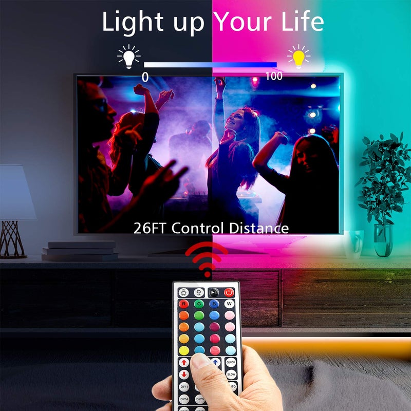 dalattin Led Lights for Bedroom 25ft RGB 5050 Led Strip Lights Color Changing Kit with 44 Keys Remote Controller and 12V Power Supply Led Light Strips Indoor Decoration,Easter Decor - Image 4