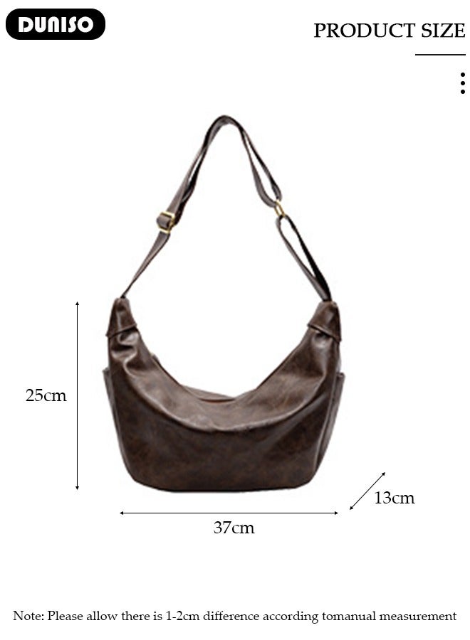 DUNISO Women's Shoulder Tote Bag Faux Leather Handbag for Women Large Capacity Messenger Fashionable Travel Crossbody Bag for Ladies Girls College Students - Image 4