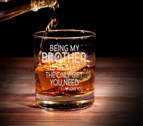 NeeNoNex Being my Brother is Really The Only Gift You Need Whiskey Glass - Sarcastic Gift for Brothers - Image 3