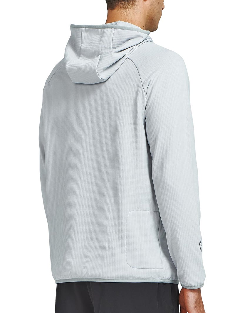 NORTHYARD Men's Running Hoodie Lightweight Fleece Workout Pullover Long Sleeve Cold Weather Hooded Sweatshirts Athletic Gym LIGHTGREY L - Image 4