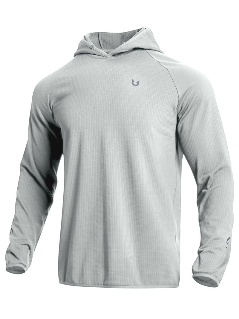 NORTHYARD Men's Running Hoodie Lightweight Fleece Workout Pullover Long Sleeve Cold Weather Hooded Sweatshirts Athletic Gym LIGHTGREY L - Image 1