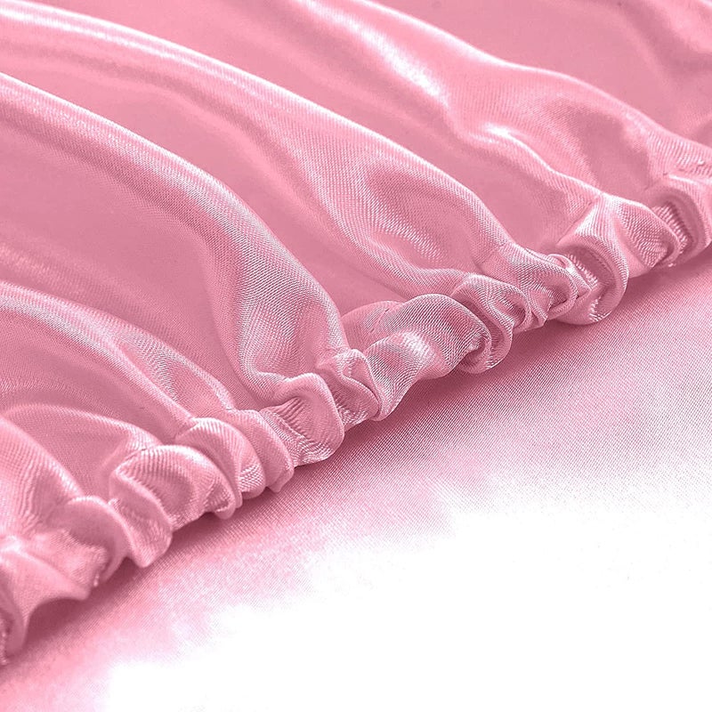 Homiest Pink Satin Fitted Sheet Twin XL Size Fitted Bed Sheet  Deep Pocket Fitted Sheet Only  Luxury & Ultra Soft Bedding Fitted Sheet Single Bottom Bed Sheets Sold Separately - Image 4