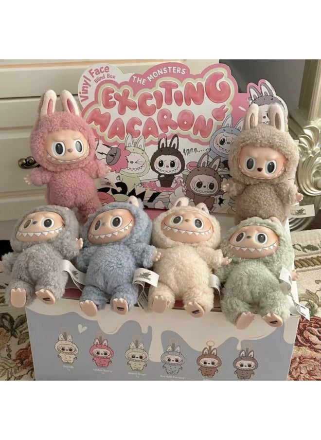 Bubble Mart Labubu Generation II Heart Macaron Vinyl Face Blind Box Plush Doll Toy Ornaments-Specifications:Generation [six]-Color:High Quality  - Image 1