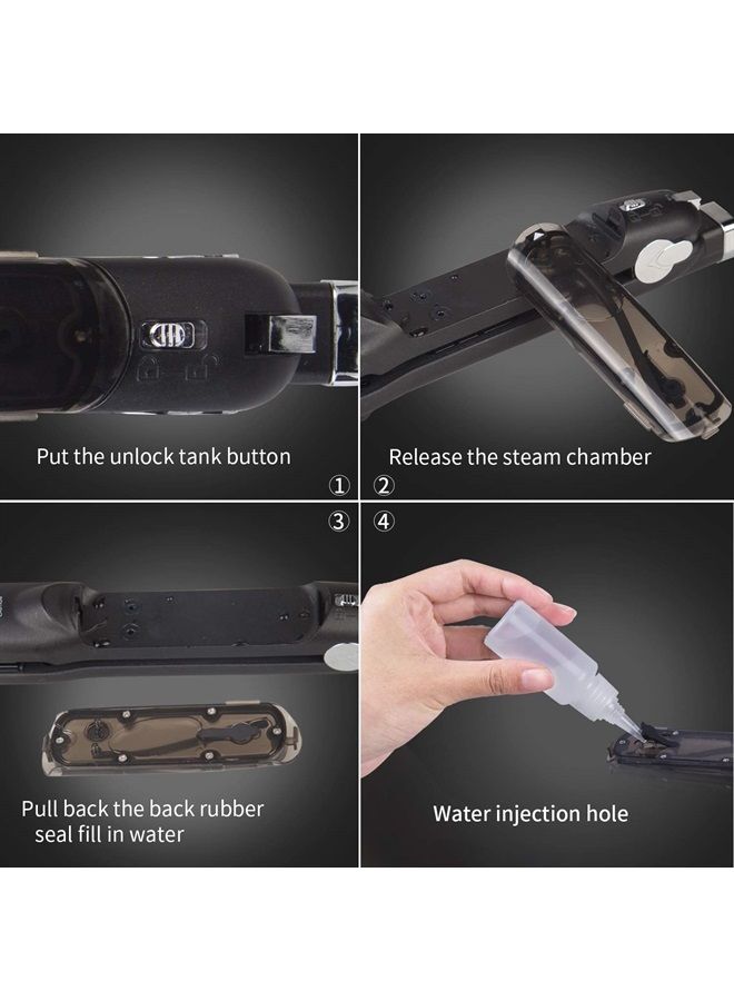 DORISILK Steam Straighteners for Hair, Professional Salon Ceramic Tourmaline Vapor Steam Flat Iron Hair Straightener and Curler 2 in 1 Straightening Curling Iron, Dual Voltage LED Display Control Temp - Image 4