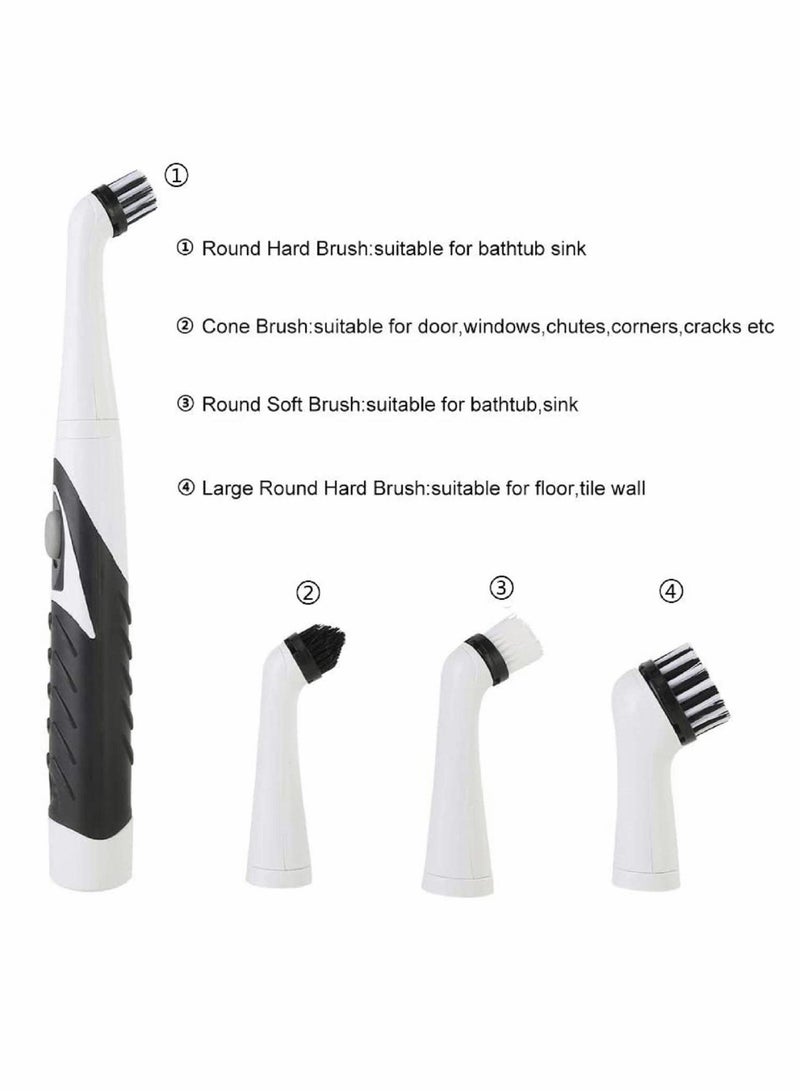 SYOSI Electric Sonic Cleaning Brush Sonic Sink Scrubber with 4 Brush Head Cleaning Brush Oscillating Cleaning Tool Power Brush Handheld Cordless Electric Scrubber - Image 2
