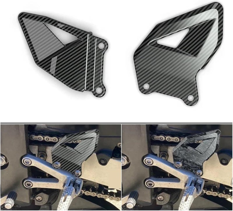 متوافق مع CBR600RR CBR600 RR 2003-2024 واقي كعب دواسة الدراجة النارية ألواح زخرفة مظهر الكربون (نسيج CF Array) - Image 2