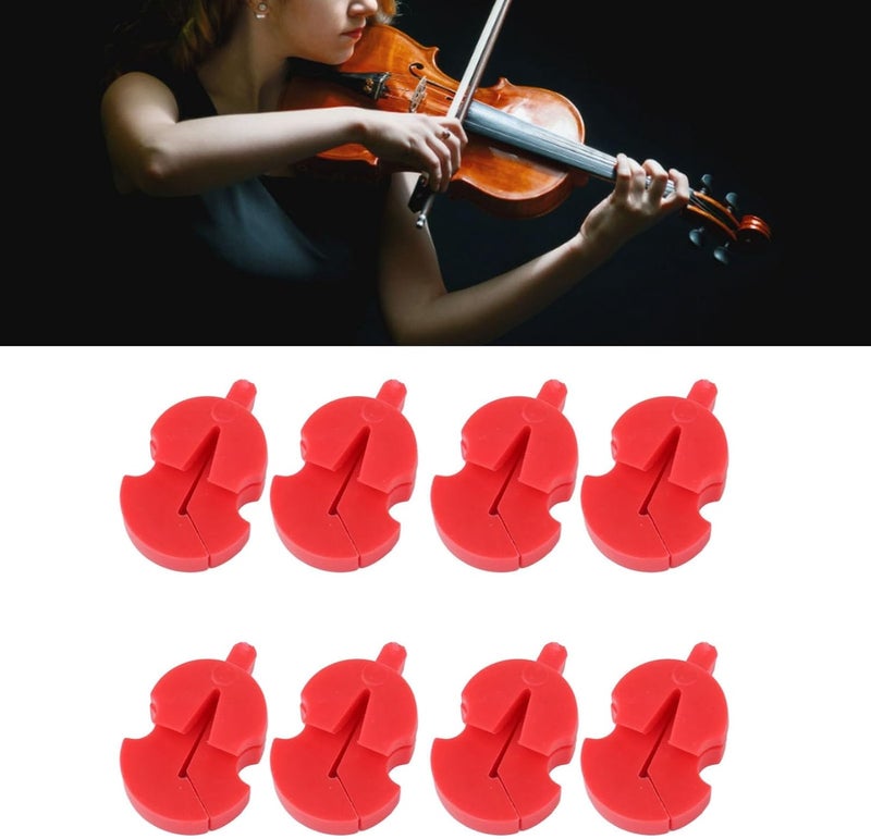 Violin Single Hole Practice Quiet, Low Sound Useful 8 Pcs Violins Quiet Not Disturbing Others Tunable Instrument for Musicians (Red) - Image 2