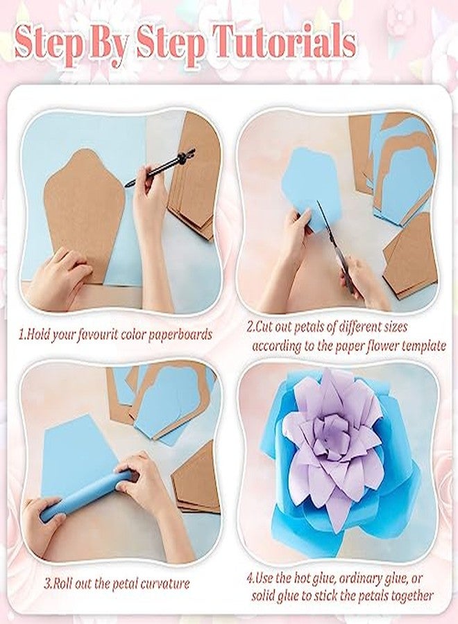 Harloon 60 Pcs Large Paper Flower Template Kit DIY Paper Decorations for Wall Petal Stencil, 9 Types of Flowers for Wedding Birthday Party Photography Backdrop - Image 5