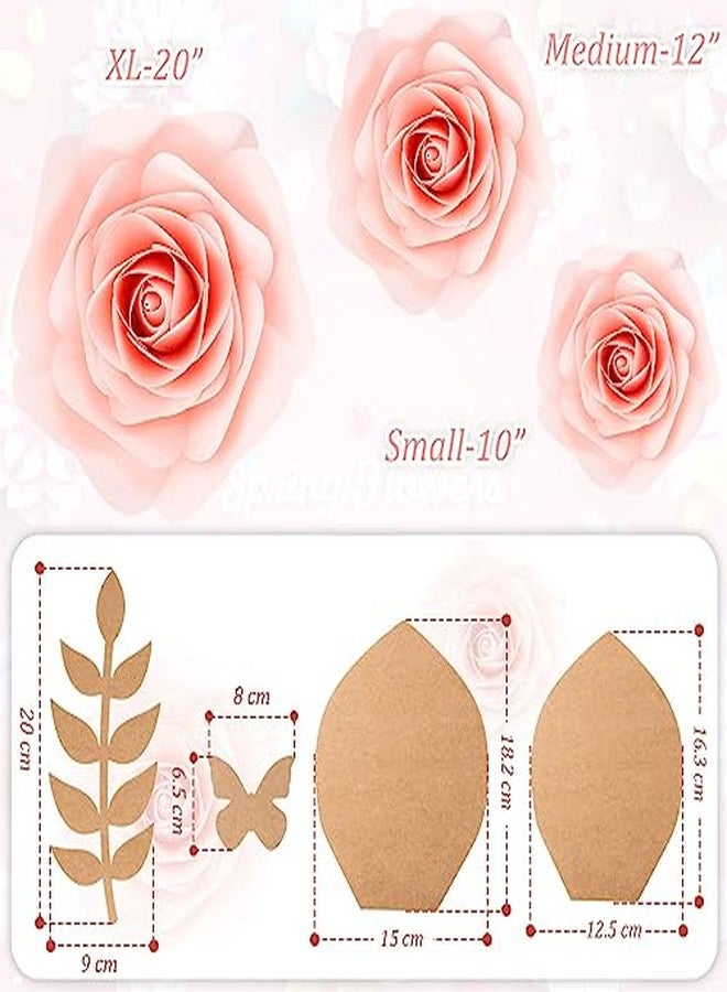 Harloon 60 Pcs Large Paper Flower Template Kit DIY Paper Decorations for Wall Petal Stencil, 9 Types of Flowers for Wedding Birthday Party Photography Backdrop - Image 4