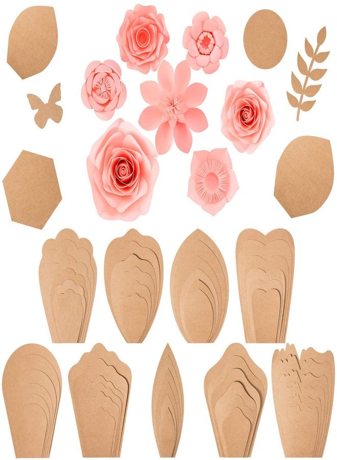 Harloon 60 Pcs Large Paper Flower Template Kit DIY Paper Decorations for Wall Petal Stencil, 9 Types of Flowers for Wedding Birthday Party Photography Backdrop - Image 1