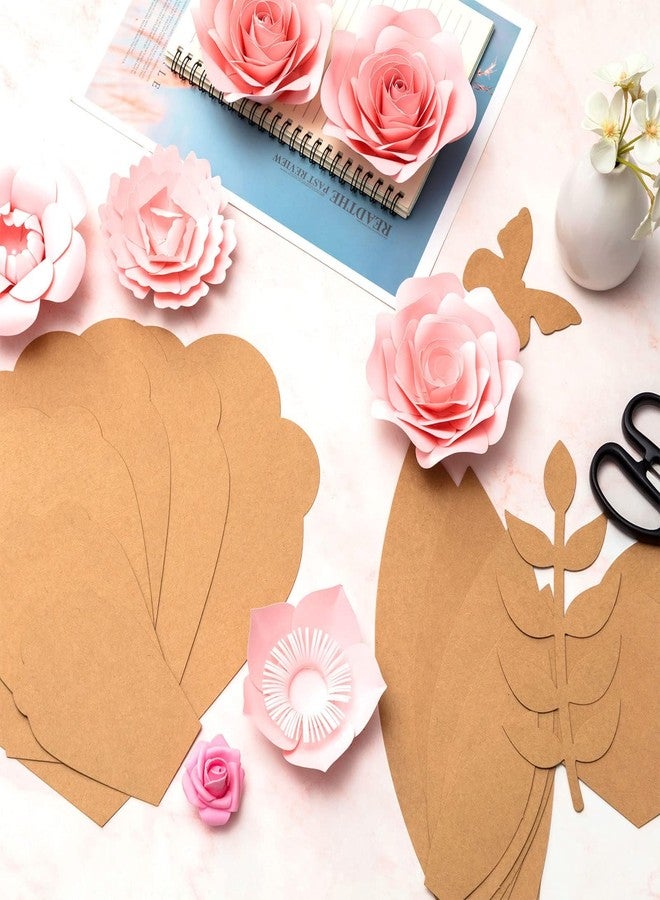 Harloon 60 Pcs Large Paper Flower Template Kit DIY Paper Decorations for Wall Petal Stencil, 9 Types of Flowers for Wedding Birthday Party Photography Backdrop - Image 2